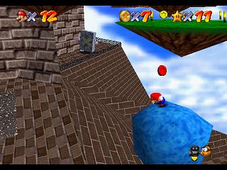 Super Mario 64 sur N64 - Niveau 2 : Forteresse de Whomp - Pièces et généralités