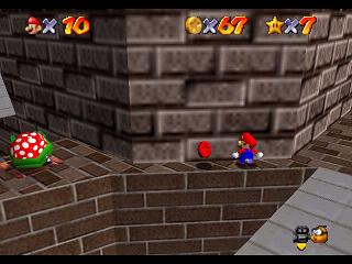 Super Mario 64 sur N64 - Niveau 2 : Forteresse de Whomp - Pièces et généralités