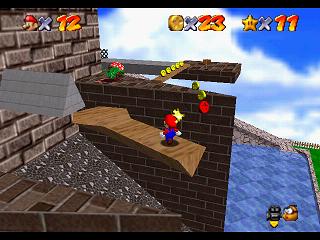 Super Mario 64 sur N64 - Niveau 2 : Forteresse de Whomp - Pièces et généralités