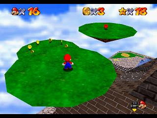 Super Mario 64 sur N64 - Niveau 2 : Forteresse de Whomp - Pièces et généralités