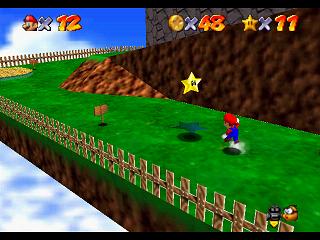 Super Mario 64 sur N64 - Niveau 2 : Forteresse de Whomp - Pièces et généralités