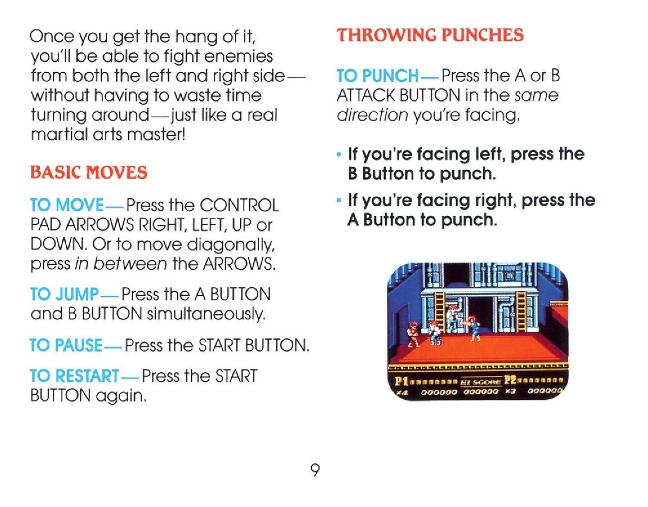 Double Dragon II - The Revenge sur Nes : La notice