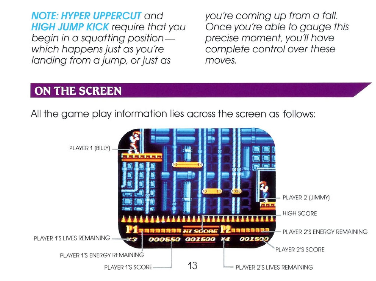 Double Dragon II - The Revenge sur Nes : La notice