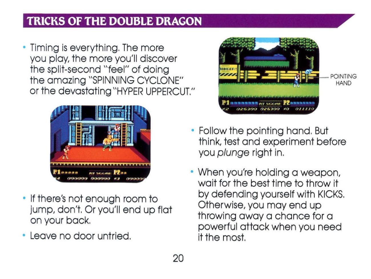 Double Dragon II - The Revenge sur Nes : La notice
