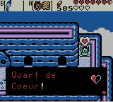 Zelda oracle of ages sur Game boy color : Les quarts de coeur
