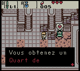 Zelda oracle of ages sur Game boy color : Les quarts de coeur