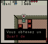 Zelda oracle of ages sur Game boy color : Les quarts de coeur