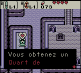 Zelda oracle of ages sur Game boy color : Les quarts de coeur