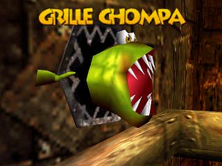 Le casting de Banjo et Kazooie sur Nintendo 64 (n64) : les 2nds rôles (de Bawl à Lockup)Grille Chompa