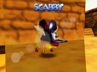 Le casting de Banjo et Kazooie sur Nintendo 64 (n64) : les 2nd rôles  (de Moggy à Yum-Yum)Scabby