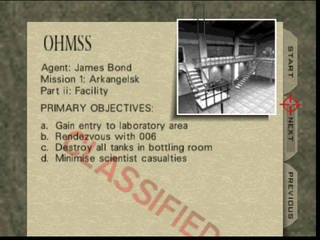 GoldenEye 007 sur Nintendo 64 - 00 Agent Mission 1 : Arkangelsk - part ii : Facility