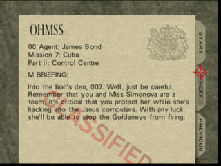 GoldenEye 007 sur Nintendo 64 -  Mission 7 : Cuba - part ii : Control Centre