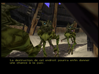PerfectDark 007 sur Nintendo 64 - Mission 9 : Skedar - part 1 : Skedar Ruins: Battle Shrine PerfectDark 007 sur Nintendo 64 - Mission 9 : Skedar - part 1 : Skedar Ruins: Battle Shrine