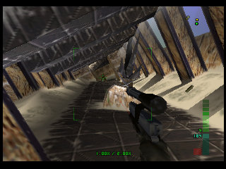 PerfectDark 007 sur Nintendo 64 - Agent Mission 9 : Skedar - part 1 : Skedar Ruins: Battle Shrine PerfectDark 007 sur Nintendo 64 - Agent Mission 9 : Skedar - part 1 : Skedar Ruins: Battle Shrine