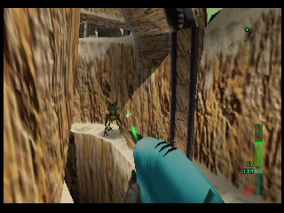 PerfectDark 007 sur Nintendo 64 - Agent Mission 9 : Skedar - part 1 : Skedar Ruins: Battle Shrine PerfectDark 007 sur Nintendo 64 - Agent Mission 9 : Skedar - part 1 : Skedar Ruins: Battle Shrine