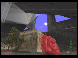 PerfectDark 007 sur Nintendo 64 - Agent Mission 9 : Skedar - part 1 : Skedar Ruins: Battle Shrine PerfectDark 007 sur Nintendo 64 - Agent Mission 9 : Skedar - part 1 : Skedar Ruins: Battle Shrine