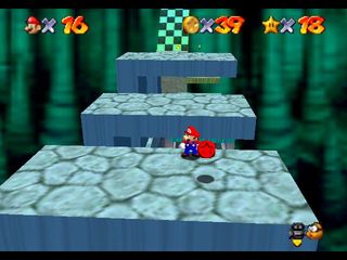 Super Mario 64 sur N64 - Le premier monde de Bowser - Bowser des ténèbres