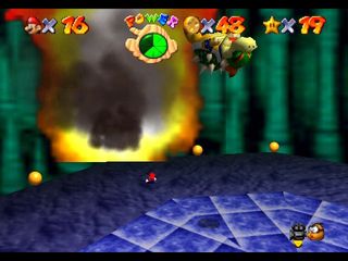 Super Mario 64 sur N64 - Le premier monde de Bowser - Bowser des ténèbres