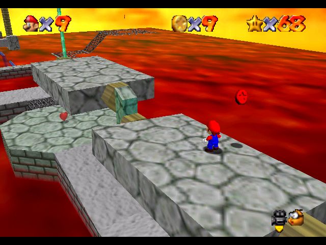 Super Mario 64 sur N64 - Le deuxième monde de Bowser - Bowser des laves Super Mario 64 sur N64 - Le deuxième monde de Bowser - Bowser des laves