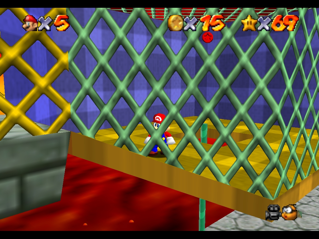 Super Mario 64 sur N64 - Le deuxième monde de Bowser - Bowser des laves Super Mario 64 sur N64 - Le deuxième monde de Bowser - Bowser des laves