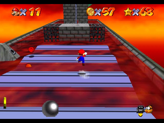 Super Mario 64 sur N64 - Le deuxième monde de Bowser - Bowser des laves Super Mario 64 sur N64 - Le deuxième monde de Bowser - Bowser des laves