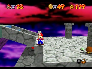 Super Mario 64 sur N64 - Le troisième monde de Bowser - Bowser des cieux