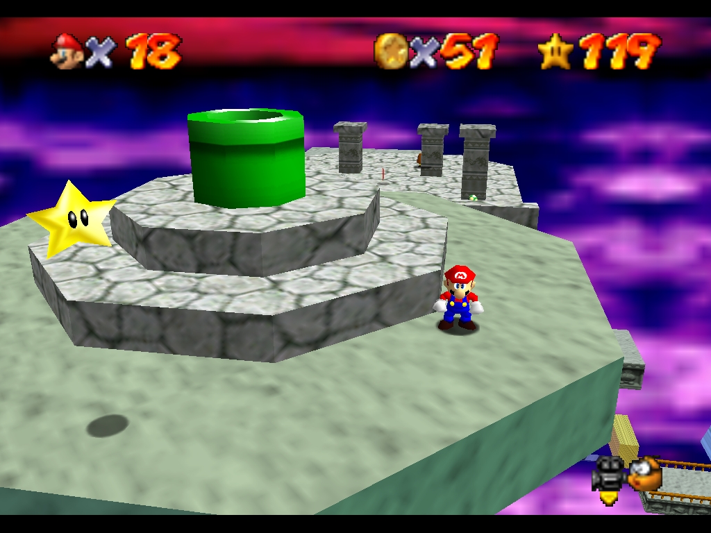 Super Mario 64 sur N64 - Le troisième monde de Bowser - Bowser des cieux