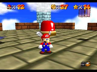 Super Mario 64 sur N64 - La casquette rouge (ailée)