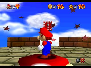 Super Mario 64 sur N64 - La casquette rouge (ailée)