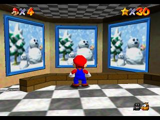 Super Mario 64 sur N64 - La soluce complète avec l'emplacement des 15 niveaux et de toutes les étoiles secrètes, casquettes et monde de Bowser