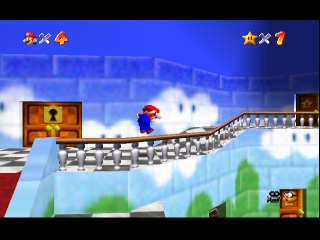 Super Mario 64 sur N64 - Les étoiles de la glissade de la princesse