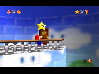 Super Mario 64 sur N64 - Les étoiles de la glissade de la princesse
