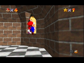 Super Mario 64 sur N64 - Les étoiles de la glissade de la princesse