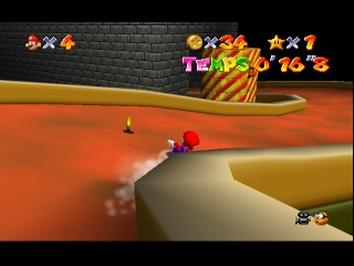 Super Mario 64 sur N64 - Les étoiles de la glissade de la princesse
