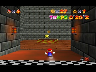 Super Mario 64 sur N64 - Les étoiles de la glissade de la princesse