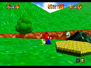 Super Mario 64 sur N64 - Niveau 1 : Bataille de Bob-Omb - Pièces et généralités
