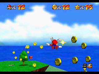 Super Mario 64 sur N64 - Niveau 1 : Bataille de Bob-Omb - Pièces et généralités