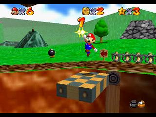 Super Mario 64 sur N64 - Niveau 1 : Bataille de Bob-Omb - Pièces et généralités