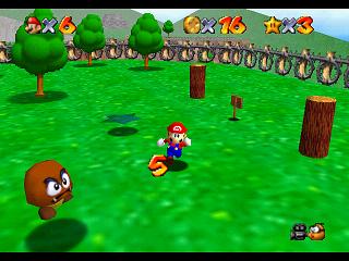 Super Mario 64 sur N64 - Niveau 1 : Bataille de Bob-Omb - Pièces et généralités
