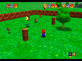 Super Mario 64 sur N64 - Niveau 1 : Bataille de Bob-Omb - Pièces et généralités