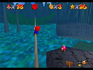 Super Mario 64 sur N64 - Niveau 3 : Baie des pirates - Pièces et généralités