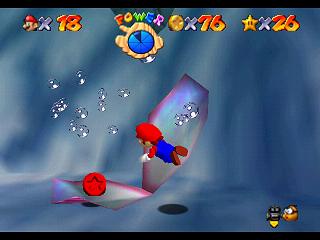 Super Mario 64 sur N64 - Niveau 3 : Baie des pirates - Pièces et généralités