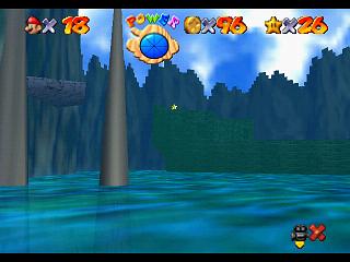 Super Mario 64 sur N64 - Niveau 3 : Baie des pirates - Pièces et généralités