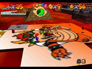 Super Mario 64 sur N64 - Niveau 7 : Laves fatales - Pièces et généralités Super Mario 64 sur N64 - Niveau 7 : Laves fatales - Pièces et généralités