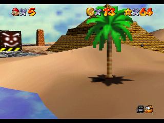 Super Mario 64 sur N64 - Niveau 8 : Sables trop mouvants - Pièces et généralités