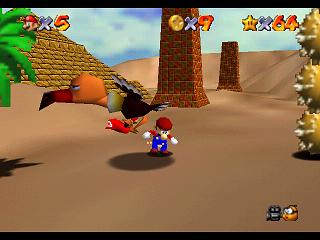 Super Mario 64 sur N64 - Niveau 8 : Sables trop mouvants - Pièces et généralités