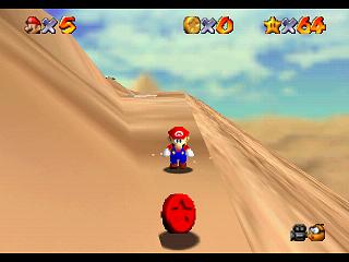 Super Mario 64 sur N64 - Niveau 8 : Sables trop mouvants - Pièces et généralités