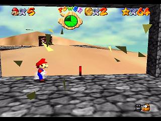 Super Mario 64 sur N64 - Niveau 8 : Sables trop mouvants - Pièces et généralités