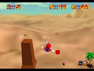 Super Mario 64 sur N64 - Niveau 8 : Sables trop mouvants - Pièces et généralités