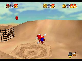 Super Mario 64 sur N64 - Niveau 8 : Sables trop mouvants - Pièces et généralités